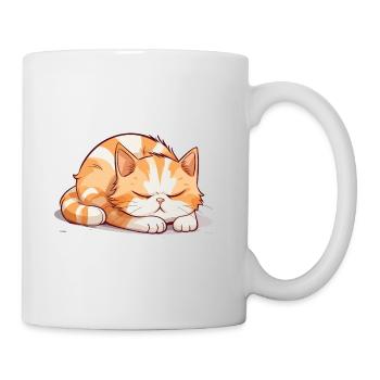 Cat Sleeping Sleep Shirt Pajamas Nightgown - Mug - white - Right