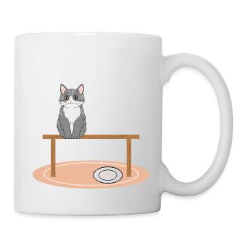 Chat sur table - Mug blanc - blanc - Droite