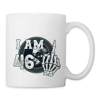 I'm 46 plus 1 middle finger Skull funny 47th - Mug - white - Right