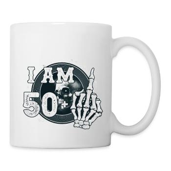 I'm 50 plus 1 middle finger Skull funny 51st - Mug - white - Right