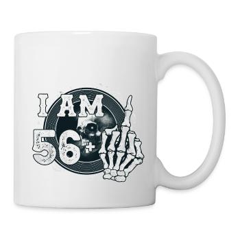 I'm 56 plus 1 middle finger Skull funny 57th - Mug - white - Right