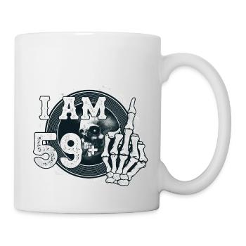 I'm 59 plus 1 middle finger Skull funny 60th - Mug - white - Right