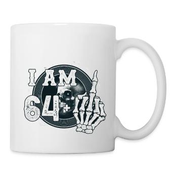 I'm 64 plus 1 middle finger Skull funny 65th - Mug - white - Right