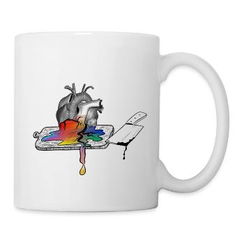 Coeur accepté en couleur - Mug blanc - blanc - Droite