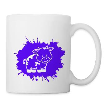 kuh klecks - Tasse - Weiß - Rechts