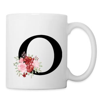 Red Floral Letter O - Mug - white - Right