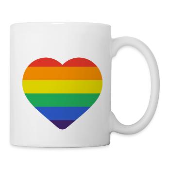 Rainbow Heart Pride - Love Diversity - Mug - white - Right