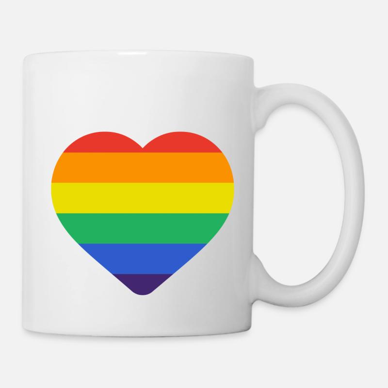 Rainbow Heart Pride - Liebe Vielfalt - Tasse - Weiß