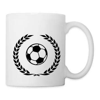 fussball icon lorbeerkranz - Tasse - Weiß - Rechts