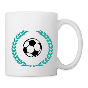 fussball icon lorbeerkranz - Tasse - Weiß - Rechts
