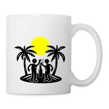 Boire à la fête sur la plage de l’île - Mug blanc - blanc - Droite