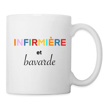 Infirmière et bavarde - Mug blanc - blanc - Droite