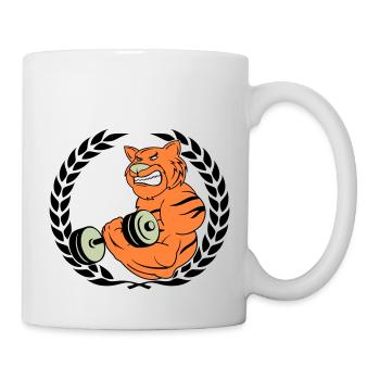 Tiger Muscle Bodybuilder - Mug blanc - blanc - Droite