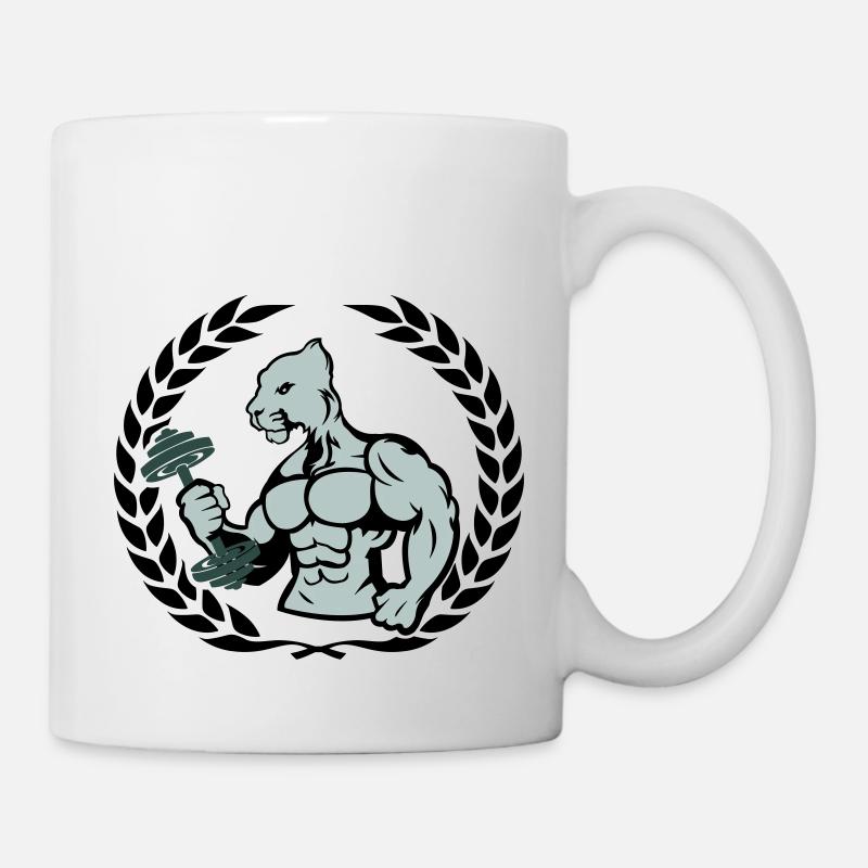 bodybuilder jaguar - Tasse - Weiß