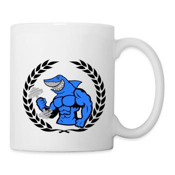 shark hai bodybuilding Hantel - Tasse - Weiß - Rechts