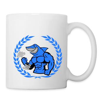 shark hai bodybuilding Hantel - Tasse - Weiß - Rechts