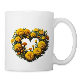 Coeur de souci - Mug blanc - blanc - Droite