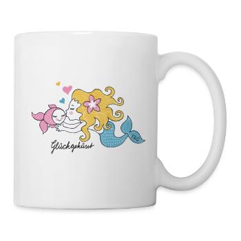 Glückgeküsst - Tasse - Weiß - Rechts