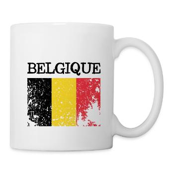 Belgien Belgium Retro Flag Flagge Belgique - Mug - white - Right