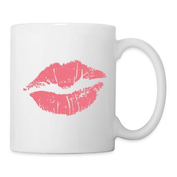 Kuss Kiss Liebe Kussmund JGA - Tasse - Weiß - Rechts