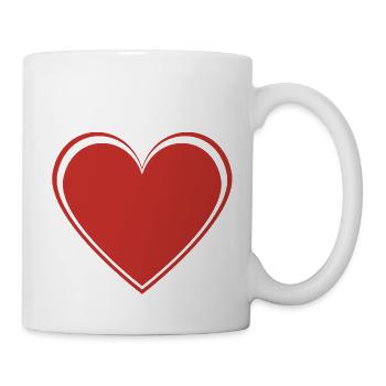 Red heart to declare your love - Mug - white - Right