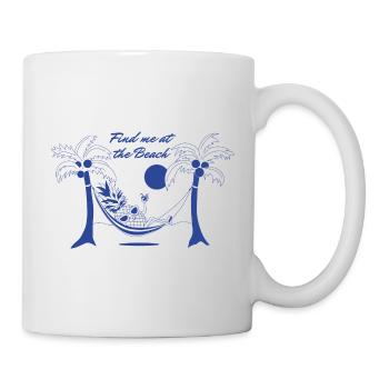 Find me at the beach - Blue - Tasse - Weiß - Rechts