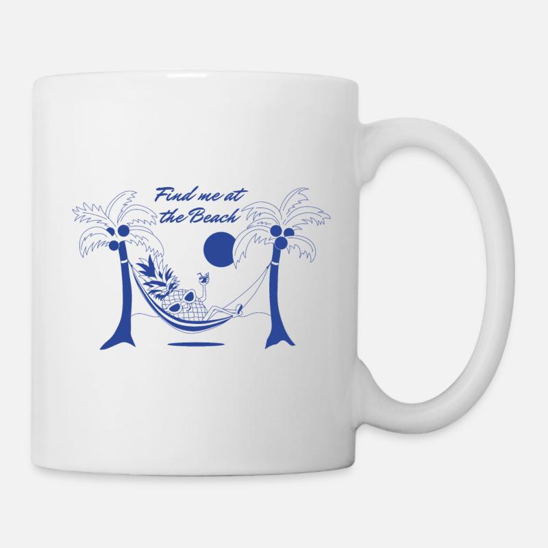 Retrouvez-moi à la plage - Bleu - Mug blanc - blanc