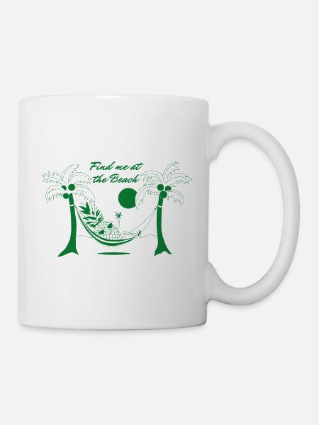 Find me at the beach - Green - Tasse - Weiß