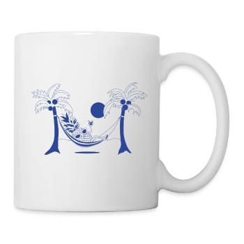 At the beach - Blue - Tasse - Weiß - Rechts