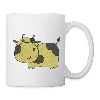 kuh gewebe stoff - Tasse - Weiß - Rechts