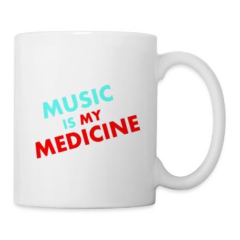 La musique est ma médecine Graffiti Spruch Musik Party - Mug blanc - blanc - Droite
