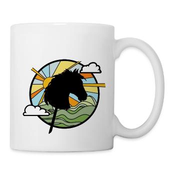 cheval de loisir- cheval de loisir - cheval sur un bâton - Mug blanc - blanc - Droite