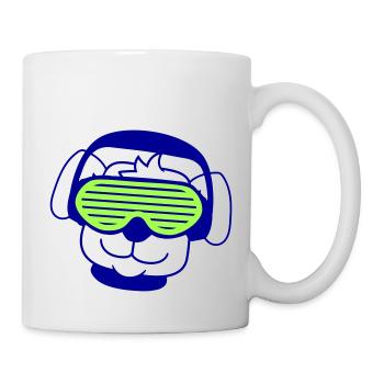 Cool Mignon DJ Chien Animal de compagnie Chiot Musique de fête - Mug blanc - blanc - Droite