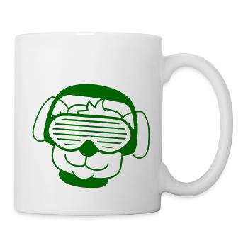 Cool Mignon DJ Chien Animal de compagnie Chiot Musique de fête - Mug blanc - blanc - Droite