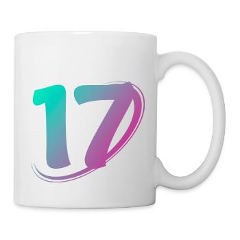Numéro 17 multicolore - Mug blanc - blanc - Droite