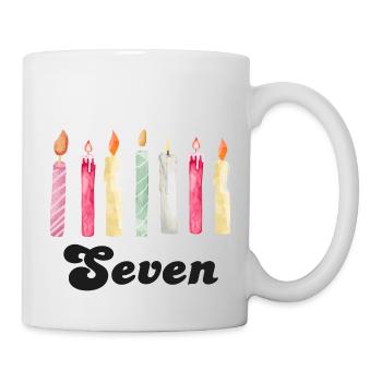 7e anniversaire bougie - Mug blanc - blanc - Droite