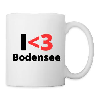 I <3 (love) Bodensee für Techies, kryptische Info - Tasse - Weiß - Rechts