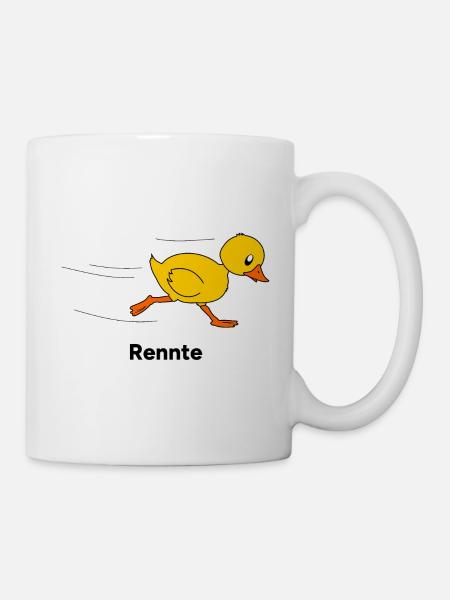 Eine rennende Ente - eine Rennte - Tasse - Weiß