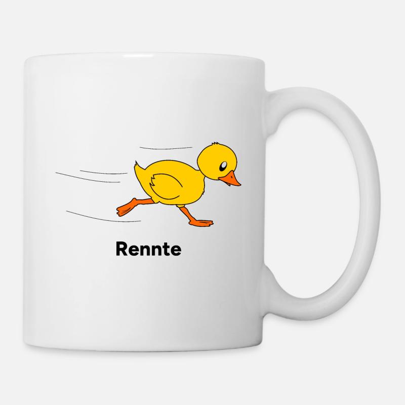 Eine rennende Ente - eine Rennte - Tasse - Weiß