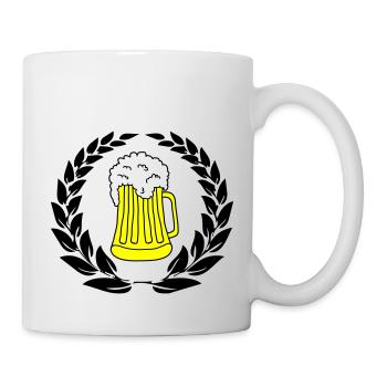 bier wappen 02 - Tasse - Weiß - Rechts