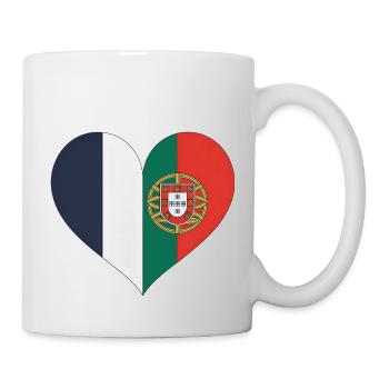 France Portugal Flag Coeur - Mug blanc - blanc - Droite