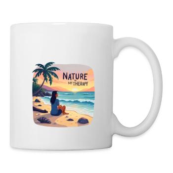 La nature est ma thérapie - Vacances à la mer - Mug blanc - blanc - Droite