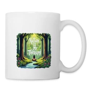 La nature est ma thérapie - Méditation en forêt - Mug blanc - blanc - Droite