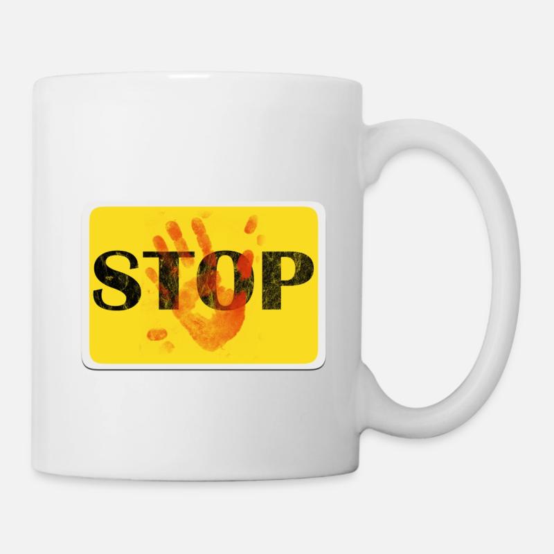 Sign Design - STOP. - Mug - white