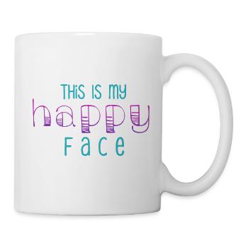 this is my happy face - Tasse - Weiß - Rechts