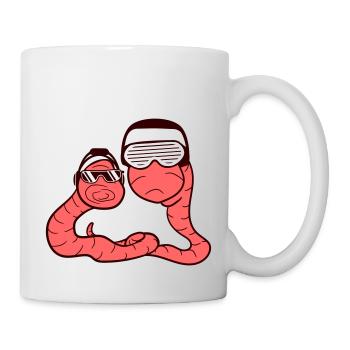 Two Worms Équipe DJ Amis Fêtard Fun Crew - Mug blanc - blanc - Droite