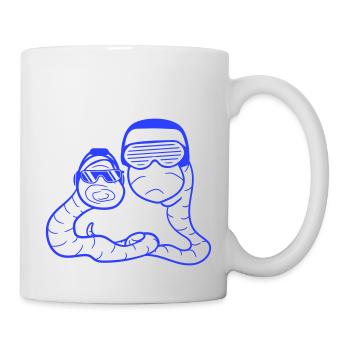 Two Worms Équipe DJ Amis Fêtard Fun Crew - Mug blanc - blanc - Droite