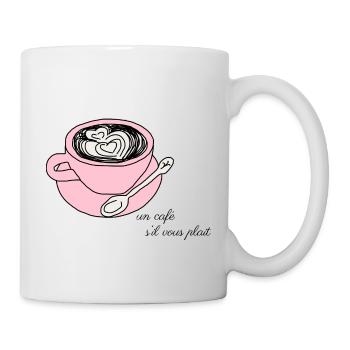 Ein Kaffee, bitte. Rosa - Tasse - Weiß - Rechts