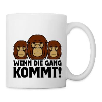 Gorilla when the gang comes - Mug - white - Right