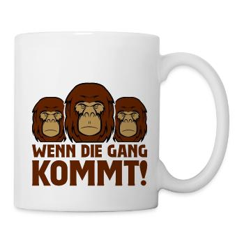 Gorilla when the gang comes - Mug - white - Right